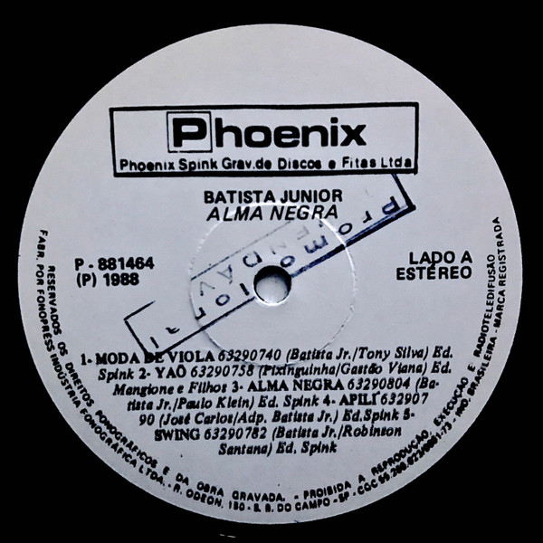 Batista Júnior - Alma Negra (LP) (Near Mint (NM or M-)) - Imagem 3