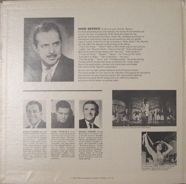David Merrick (2) Presents Carol Channing - Hello, Dolly! (The Original Broadway Cast Recording) (LP, Album, Mono, RE, Roc) (Mint (M)) - Imagem 2