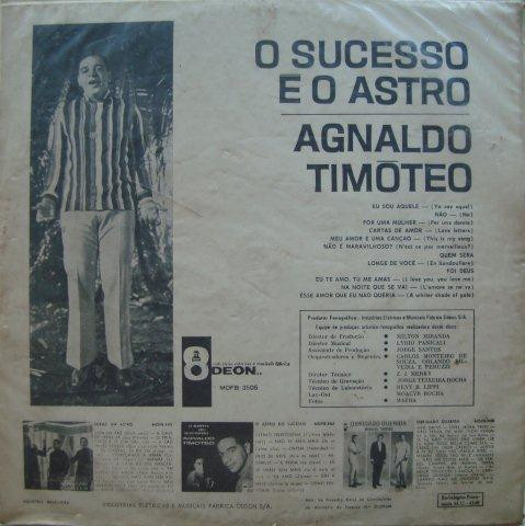 Agnaldo Timóteo - O Sucesso É O Astro (LP, Album, Mono) (Near Mint (NM or M-)) - Imagem 2
